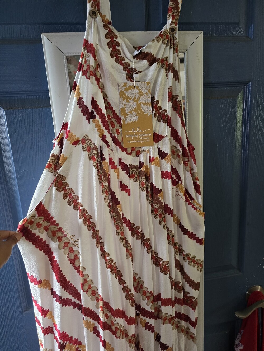 Brand New Lola Simply Sisters Starlye Overalls in Cream In The Pupu Niihau Print